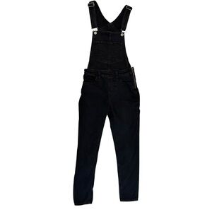 Levi's Women 27 Black Washed Denim Cowgirl Jean Goth Cotton Casual Pant Overalls